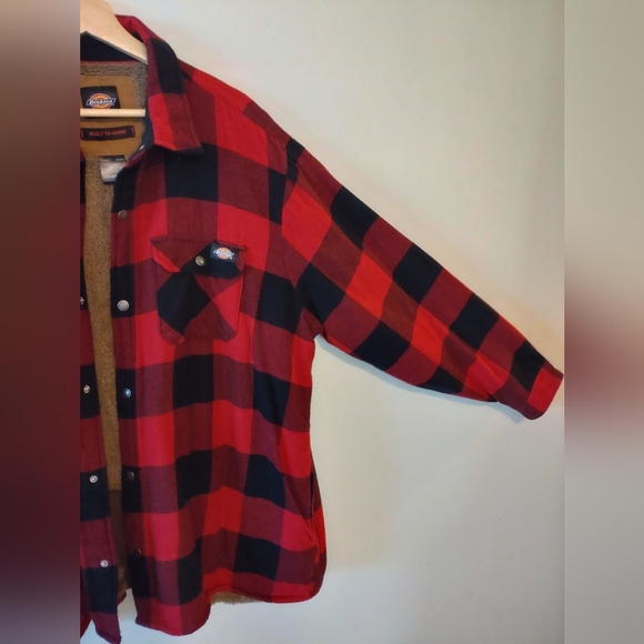 90' Dickies flannel shirt Fleece lining Vintage - Picture 3 of 9